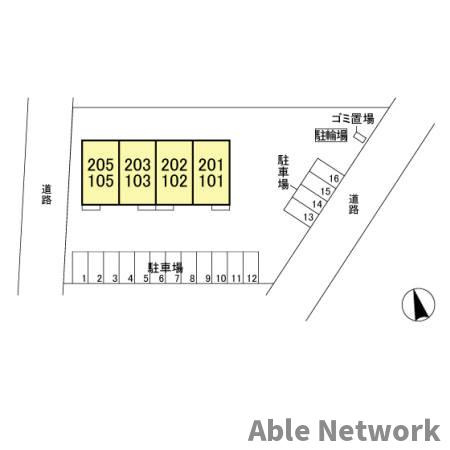 ロマージュ神栖の区画図