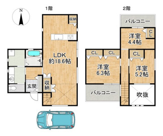 【間取り】 | 小山下内河原町貸家