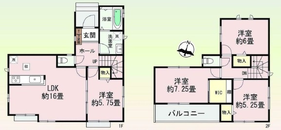 安城市古井町揚リ登　新築分譲住宅　全1棟　1号棟の間取り