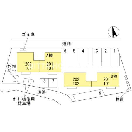 スタートライン故郷　Ａの区画図|敷地内区画図です◇