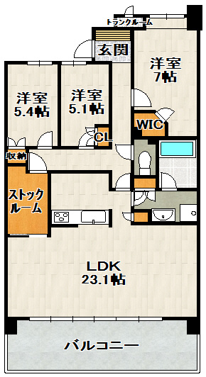 ラ・ビスタ宝塚レフィナス１番館の間取り