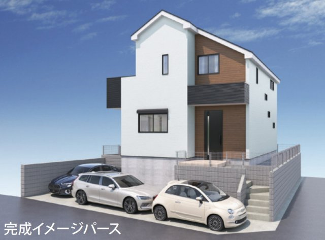 横浜市瀬谷区阿久和西2丁目 新築戸建て【仲介手数料無料】カースペース3台の外観パース