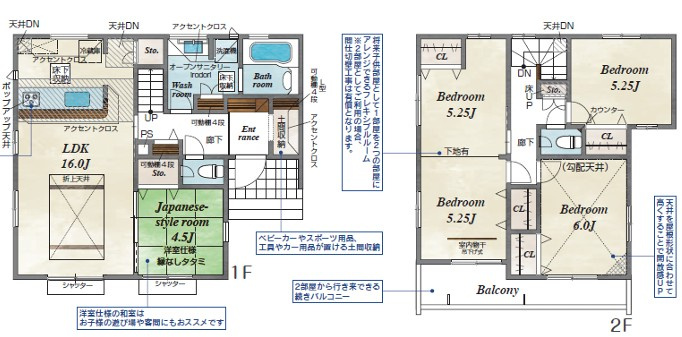 【新築】坂戸市鶴舞２丁目５期 全１棟の間取り