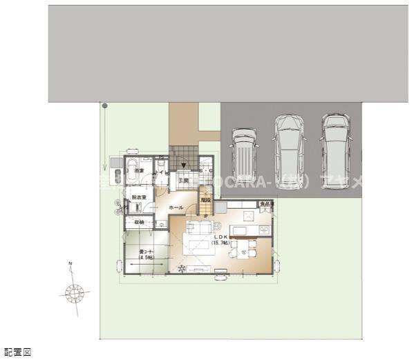南アルプス市寺部の新築一戸建の区画図