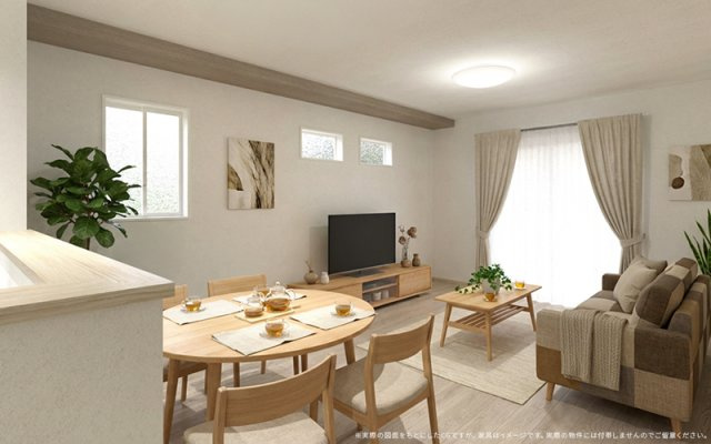 【完成予想図】 | 【LDK　イメージパース】
※画像は設計図面を基に作成したイメージです。