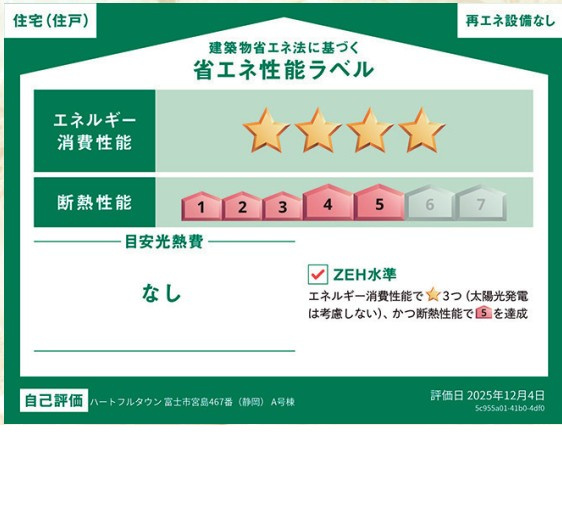 新築戸建　富士市宮島467番　全1棟の省エネ性能ラベル