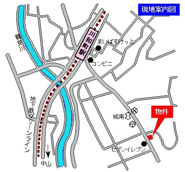 クレールメゾンの地図|川和町駅から道のりも明るく安心です
