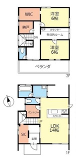 【間取り】 | 甲府市里吉4丁目 平成29年築中古戸建 南道路 車6台以上 | シューズインクローゼットやパントリー、納戸、ウォークインクローゼットなど収納豊富な間取り　カウンター付きの多目的ルーム有