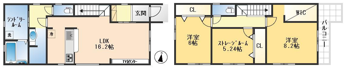 茨木市島2丁目　新築戸建の間取り
