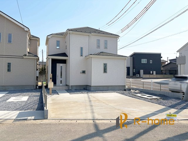 ひたちなか市足崎　新築戸建て　A号棟の外観|建物完成いたしました！ご予約で『平日』や『夕方』などでもご見学可能です！