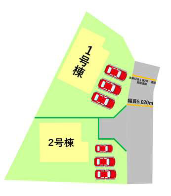 よかタウン／菊池郡大津町大字町10期／2号棟の区画図