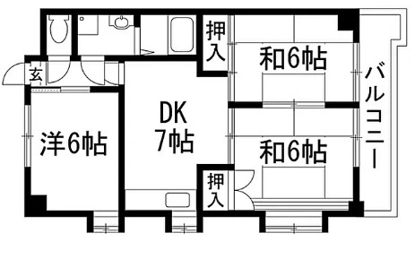伊丹市瑞穂町　パークハイツの間取り