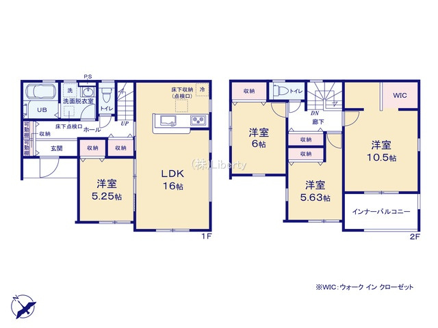 第1常総市坂手町　新築戸建　1号棟の間取り