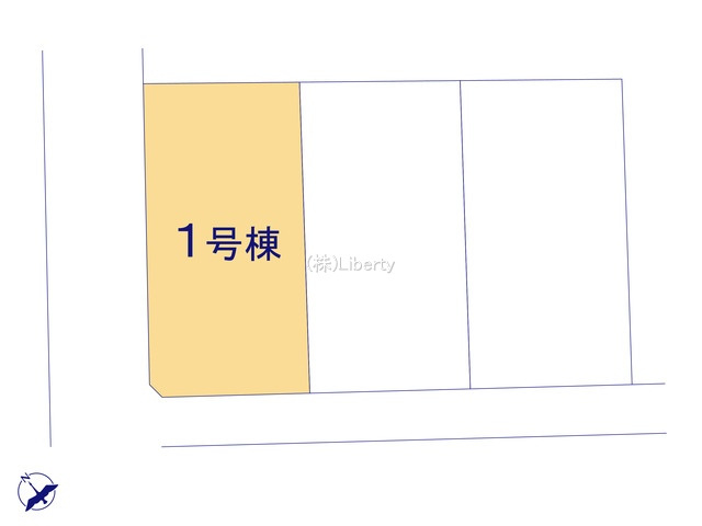 第1常総市坂手町　新築戸建　1号棟の区画図