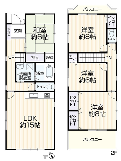 堺市堺区神保通　中古戸建の間取り