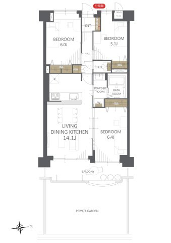 【間取り】朝日プラザ八木東 