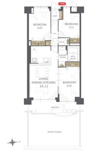【間取り】朝日プラザ八木東 