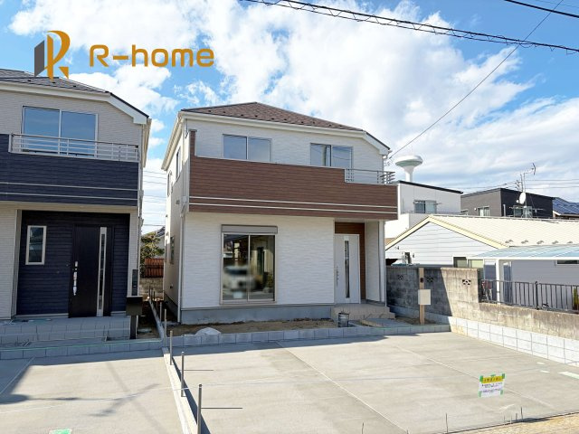 水戸市笠原町　新築戸建て　B号棟の外観|2026年3月完成予定！近隣の同仕様完成物件をご見学いただけます♪
