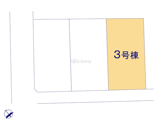 第1常総市坂手町　新築戸建　3号棟の区画図