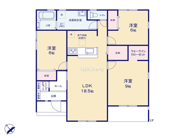 第1常総市坂手町　新築戸建　3号棟の間取り