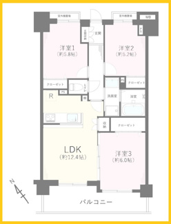 【間取り】 | 藤和シティホームズ大和パークサイドビュー | 間取図