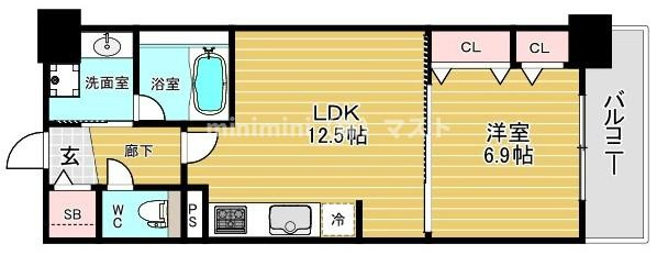 グランセジュール大国町の間取り