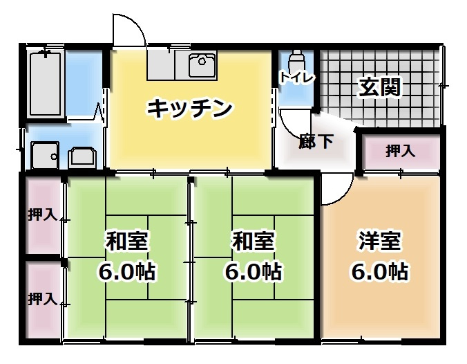 戸建　中神谷字宿畑１６の間取り