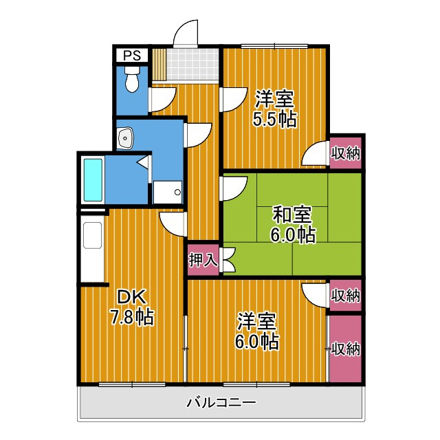 新栄プロパティー古市Ⅱの間取り