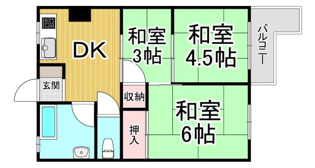 武庫メインハイツの間取り
