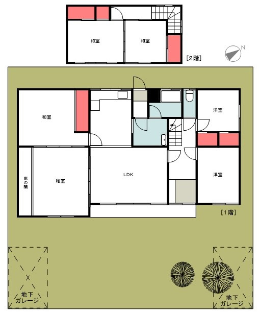 室蘭市宮の森町2丁目戸建の間取り
