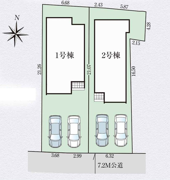 GRAFARE　東村山市多摩湖町11期　全２棟の区画図