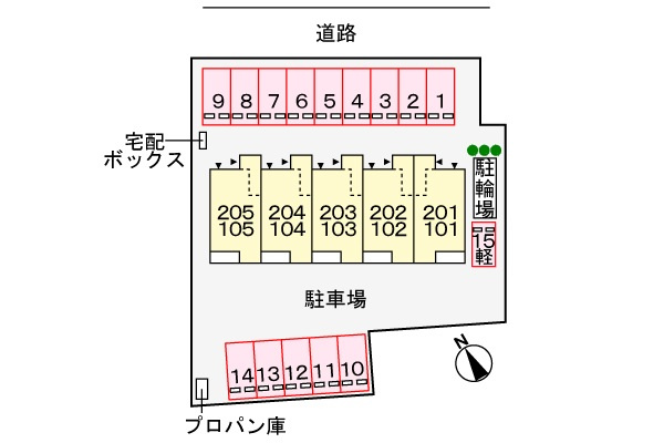 メゾンドラフォーレリーヴル　Ⅲの区画図|駐車場
