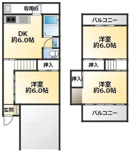 加古川市平岡町新在家　JR「東加古川駅」徒歩7分の間取り