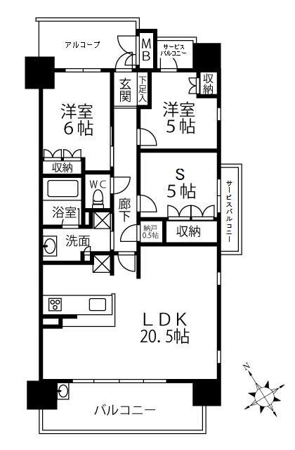 ローレルコート上野芝町四丁の間取り