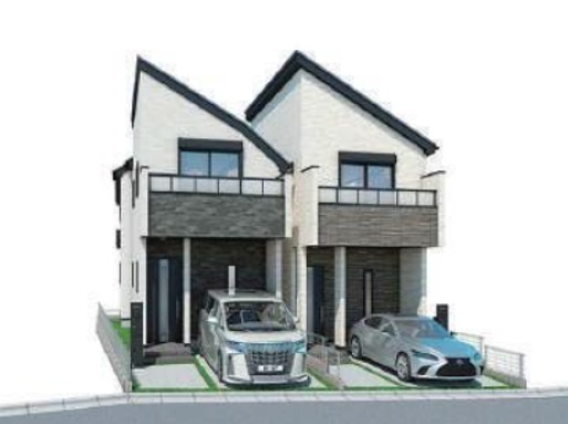 大田区南馬込　新築戸建B号棟の外観パース|外観パース