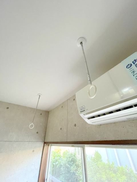 パールハイツのバルコニー|★雨の日でも安心の室内物干しフック★