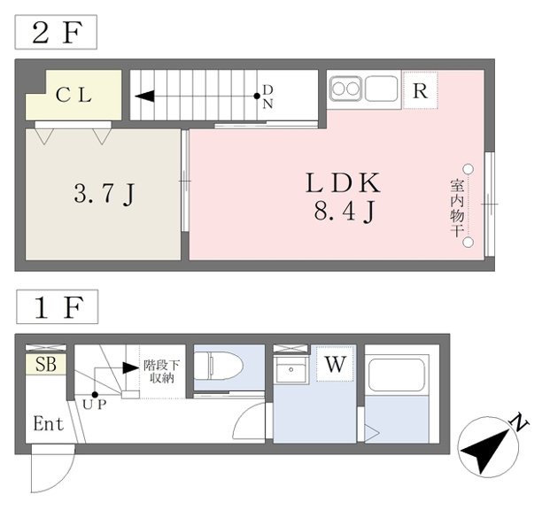 3.7帖の洋室＋8.4帖のＬＤＫ