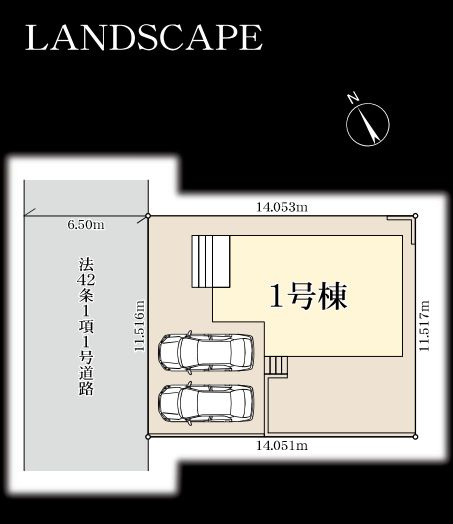 海老名市国分寺台5丁目新築戸建て　1号棟の間取り|区画図「海老名市国分寺台5丁目新築戸建て」