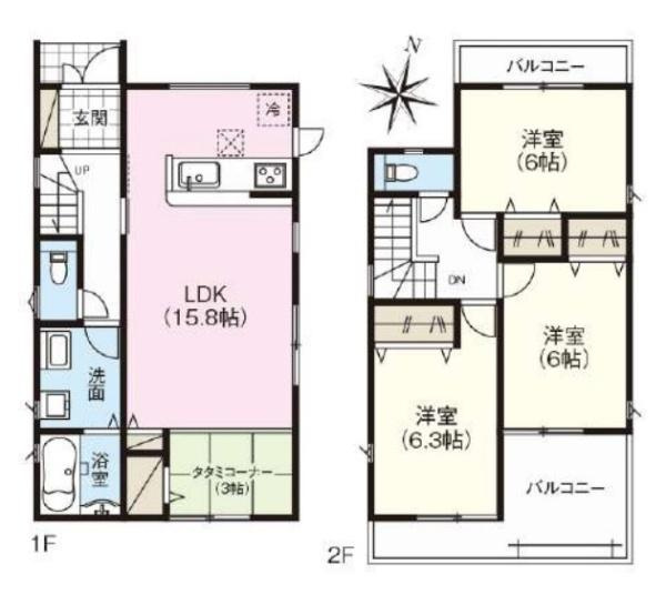 ファーストタウン学園緑ケ丘 １号棟 ／新築一戸建の間取り