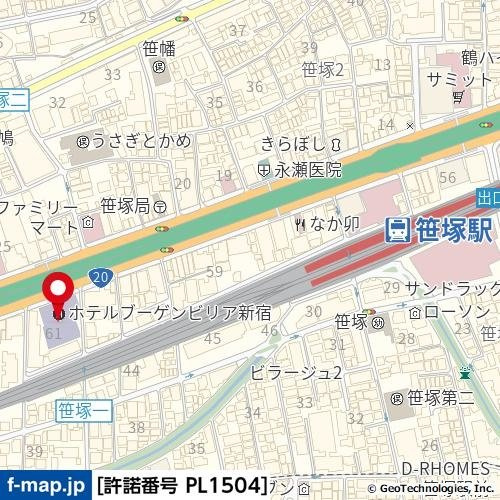 シャトレーイン東京・笹塚の地図