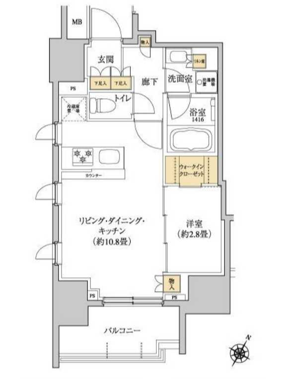 グレーシアフィット三軒茶屋　新築　ペット相談　ネット無料の間取り