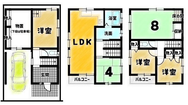 羽束師菱川町の間取り