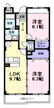 【間取り】 | インヴィテ・ボヌールⅡ番館