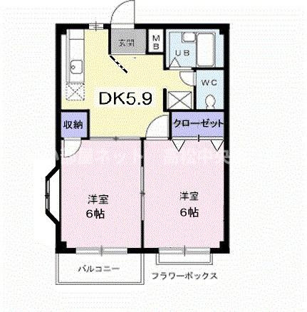 【間取り】 | エルディム西本Ｂ