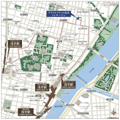 プラウドフラット浅草トレサージュの地図