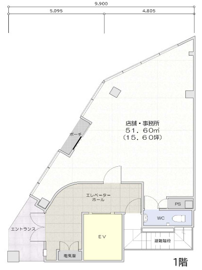 大阪市福島区吉野４丁目の店舗事務所の間取り