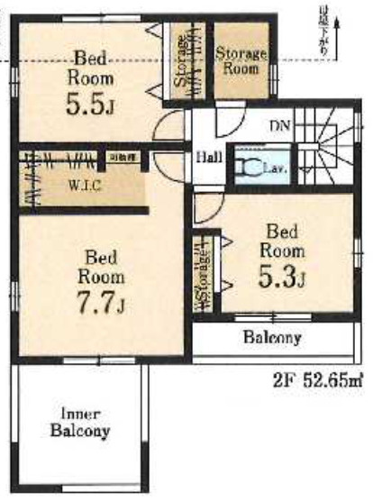 【仲介手数料無料】所沢市上新井１４期全６棟３号棟　所沢の新築なら西武ハウジングの間取り