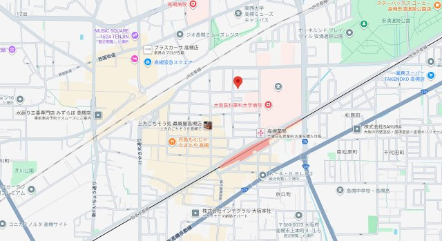 グランコート高槻の地図