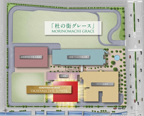 【地図】 | 杜の街グレース岡山 ザ・タワー | 「敷地内イメージ図」