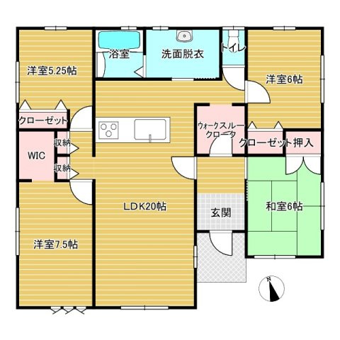 【築4年】筑西市樋口中古物件の間取り